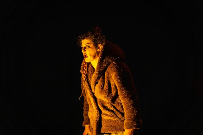 Rebeka Qena in Stiffler at Teatri Oda, Prishtina. Photo: Sovereign Nrecaj